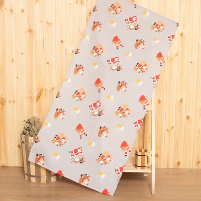 Полотенце Этель "Санта" 70х146 см, 100% хлопок 160гр/м2