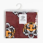 Полотенце Этель "Тигр" бордовый 70х146 см, 100% хлопок  160гр/м2 - Фото 5