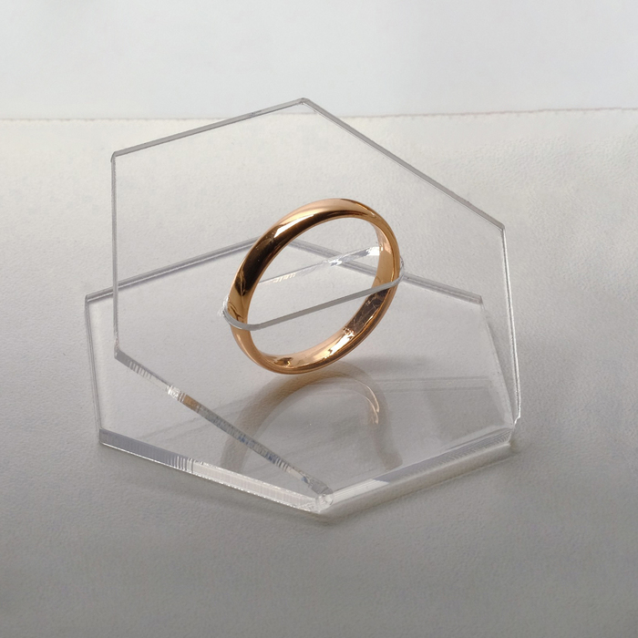 Подставка под кольцо «Многоугольник» 5,5×4,5, оргстекло 2 мм, В ЗАЩИТНОЙ ПЛЁНКЕ, цвет прозрачный - фото 1886819388
