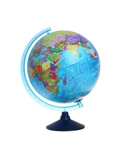 Глобус политический «День и ночь», диаметр 250 мм, интерактивный, политический + звездное небо, подсветка от батареек, с очками