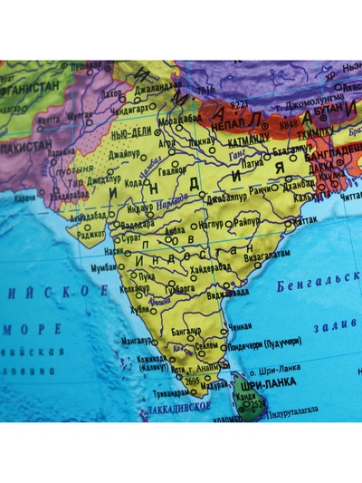 Глобус политический «День и ночь», диаметр 250 мм, интерактивный, политический + звездное небо, подсветка от батареек, с очками