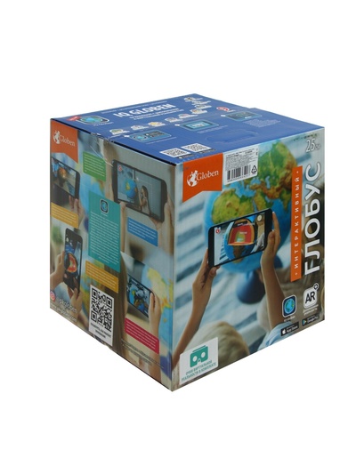 Глобус политический «День и ночь», диаметр 250 мм, интерактивный, политический + звездное небо, подсветка от батареек, с очками