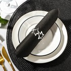 Кольцо для салфетки «Звезды», 4.5×4.5×2.5 см, цвет серебряный - фото 68100598