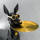 Сувенир полистоун подставка 3D "Чёрный пёс в очках" d=26 см 77х26х20 см - Фото 3