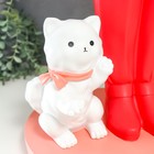 Сувенир полистоун подставка "Девочка с розовым бантом и кошечкой" d=26 см 76х27х35 см - фото 21556174