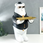 Сувенир полистоун подставка "Белый мишка в чёрном пиджаке, в очках и шляпе" 69х34,5х42,5 см - Фото 2