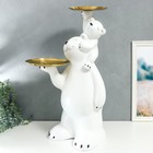 Сувенир полистоун подставка "Белый мишка с медвежонком на плечах" 76х32х32 см - Фото 3