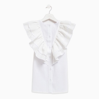 Платье для девочки MINAKU: Cotton Collection с крылышками, белое, рост 134 см