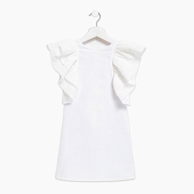 Платье для девочки MINAKU: Cotton Collection с крылышками, белое, рост 134 см