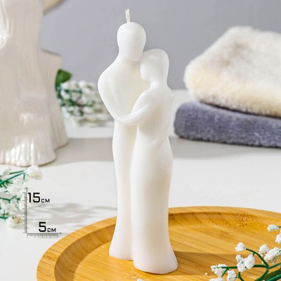 Свеча декоративная «Влюбленная пара», 15×5 см, белый