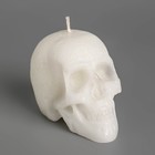 Декоративная свеча ритуальная «Череп», 6 см, белый - Фото 3