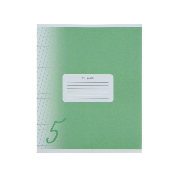 Тетрадь 12 листов в частую косую линейку Calligrata "Пятёрка", обложка мелованный картон, блок офсет, белизна 95%, Зелёная - Фото 1