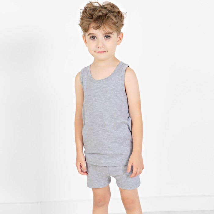 Майка для мальчика Basic, рост 98-104 см, цвет серый - Фото 1