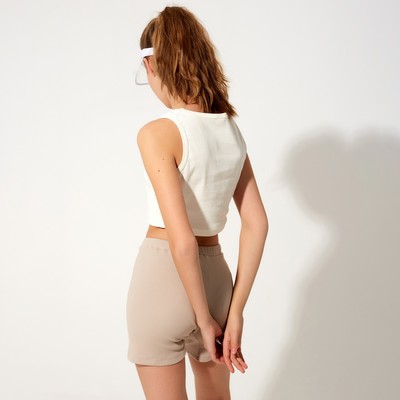 Топ женский в рубчик MINAKU: Basic line, цвет экрю, размер 42