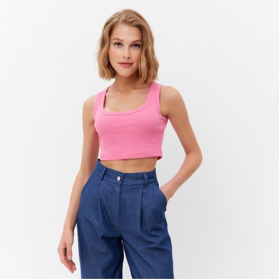 Топ женский MINAKU: Basic line, ярко-розовый, размер 42
