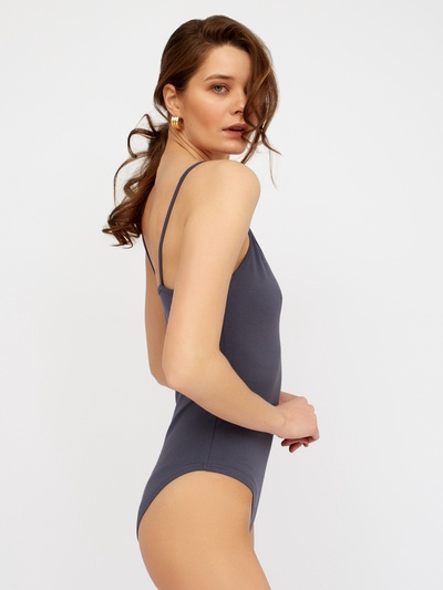 Боди женское MINAKU: Basic line графит, размер 44