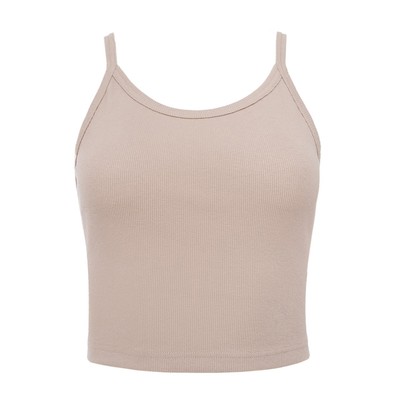Топ на бретелях женский MINAKU: Basic line, бежевый, размер 48