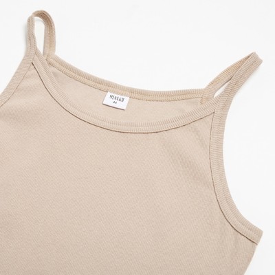 Топ на бретелях женский MINAKU: Basic line, бежевый, размер 48
