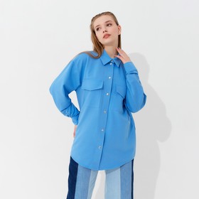 Рубашка женская MINAKU: Casual Collection цвет голубой, р-р 48 7607605