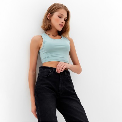 Топ женский MINAKU: Basic line, цвет аквамарин, размер 42
