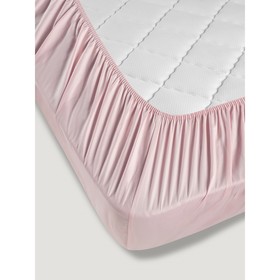 Простынь на резинке Karna Solid, размер 160x200x30 см, цвет светло-розовый