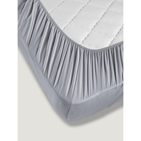 

Простынь на резинке Karna Solid, размер 160x200x30 см, цвет серый