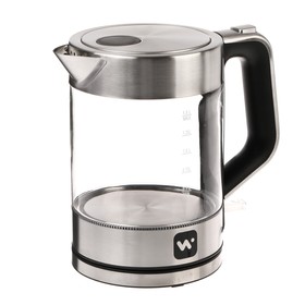 Чайник электрический Windigo LSK-1806, 1.5 л, стеклянный, с подсветкой, 2200 Вт, серебристый