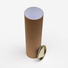 Тубус 92×340 мм (320 мм внутр. высота), под бутылку/футболку, картон, металлическая крышка - Фото 2