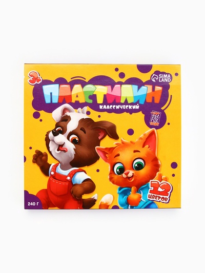 Пластилин 12 цветов мягкий 240 г