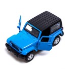 Машина металлическая JEEP WRANGLER, 1:42, инерция, открываются двери, цвет синий - фото 27183377