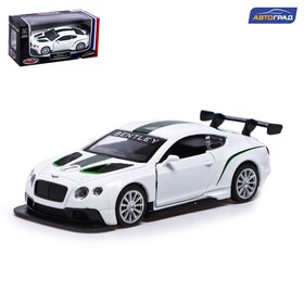 Машина металлическая BENTLEY CONTINENTAL GT3, 1:43, инерция, открываются двери, цвет белый 7389640