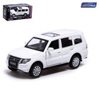 Машина металлическая MITSUBISHI PAJERO 4WD, 1:43, инерция, открываются двери, цвет белый - фото 9682432