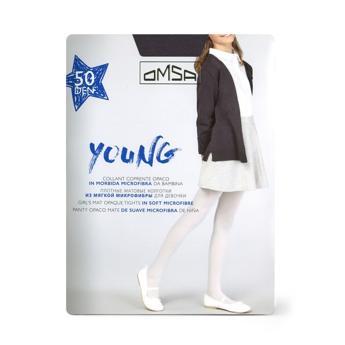 

Колготки детские OMSA kids Collant YOUNG 50 Grigio Grafite, размер 6-8