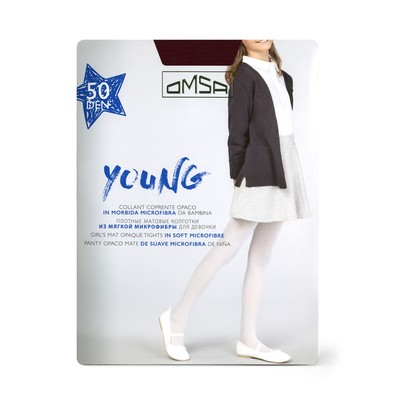 Колготки детские OMSA kids Collant YOUNG 50 Rosso Mosto, размер 6-8