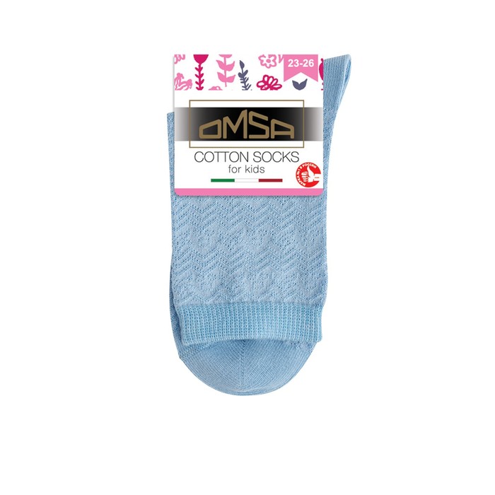

Носки детские OMSA kids Calzino 22A02 ажур Blu Сhiaro, размер 31-34