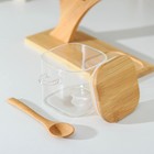 Набор банок для сыпучих продуктов «Эко», 20×10×25 см, на подставке, 3 шт. - фото 60801533