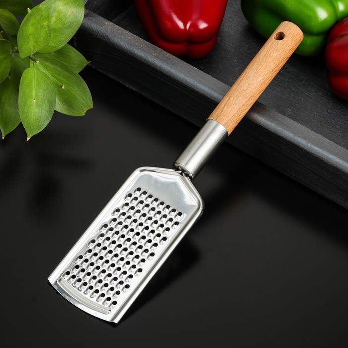 Тёрка для сыра мелкая Доляна «Валдай», рабочая часть 11.5×5.8 см, нержавеющая сталь, цвет коричневый - Фото 1