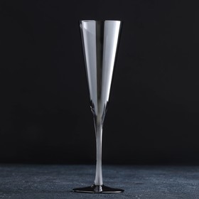 Бокал стеклянный для шампанского «Фьюжн», 200 мл, цвет серый