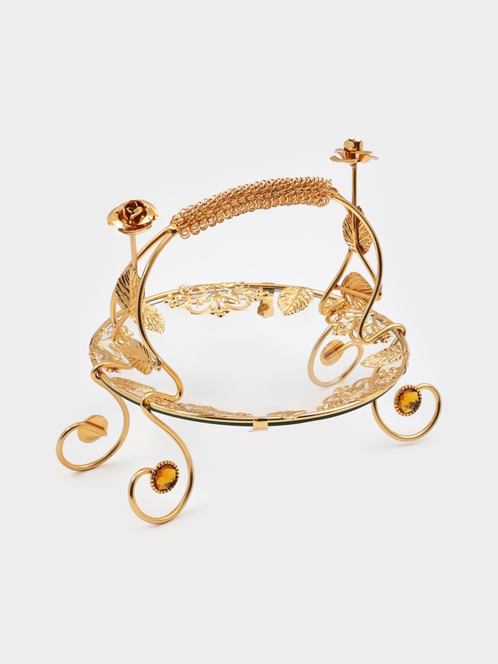 Фруктовница Rose Garden, круглая, 21×18.5×18, металл, золотистая - Фото 1