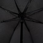 Зонт механический «Однотонный», 3 сложения, 8 спиц, R = 47,5 см, цвет чёрный - Фото 3