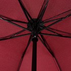 Зонт механический «Однотонный», 3 сложения, 8 спиц, R = 47,5 см, цвет бордовый - Фото 3
