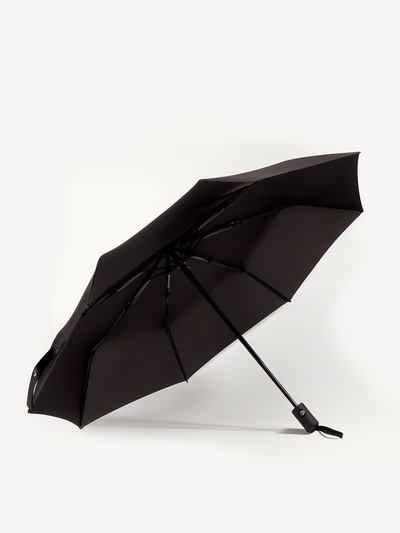 Зонт автоматический Black, 3 сложения, 8 спиц, R=48/55 см, d=96 см, чёрный