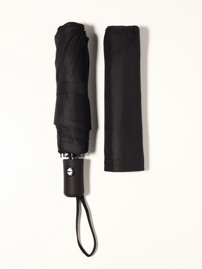 Зонт автоматический Black, 3 сложения, 8 спиц, R=48/55 см, d=96 см, чёрный