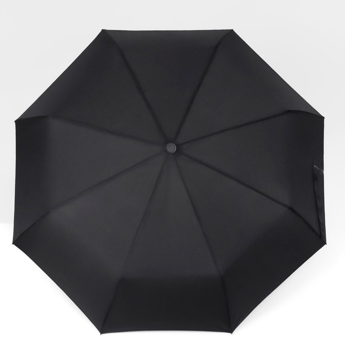 Зонт автоматический «Black», 3 сложения, 8 спиц, R = 48 см, цвет чёрный - фото 1904515688