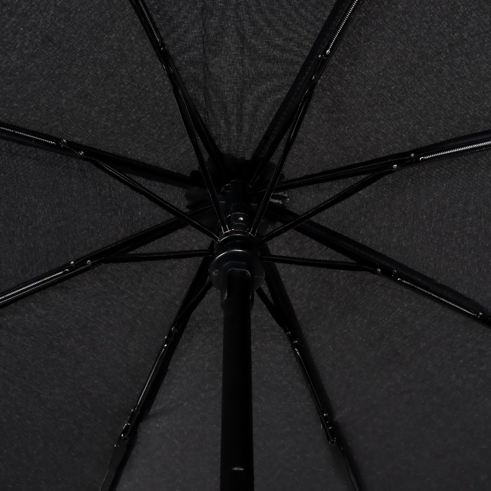 Зонт автоматический «Black», 3 сложения, 8 спиц, R = 48 см, цвет чёрный - фото 1882396586