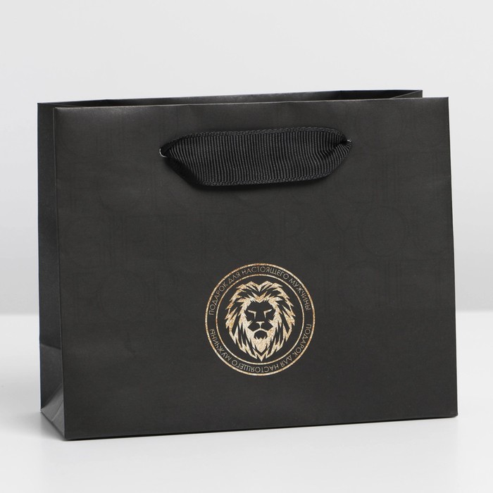 Пакет подарочный ламинированный горизонтальный, упаковка, «Лев», S 12 х 15 х 5,5 см