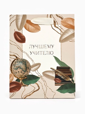 Пакет подарочный ламинированный, упаковка, «Лучшему учителю», MS 18 х 23 х 10 см (комплект 2 шт)