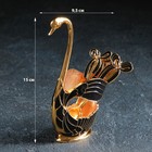 Набор ложек на подставке Magistro Swan, 7,5×4,5×15 см, 6 шт, цвет чёрный - Фото 2