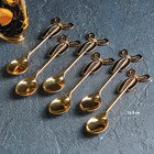 Набор ложек на подставке Magistro Swan, 7.5×4.5×15 см, 6 шт., цвет чёрный - Фото 3