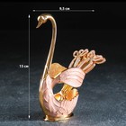 Набор ложек на подставке Magistro Swan, 7,5×4,5×15 см, 6 шт, цвет розовый - Фото 2